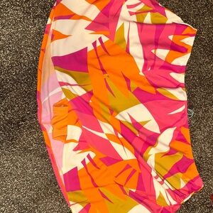 Kona Sol Pink and Orange Swim Skirt